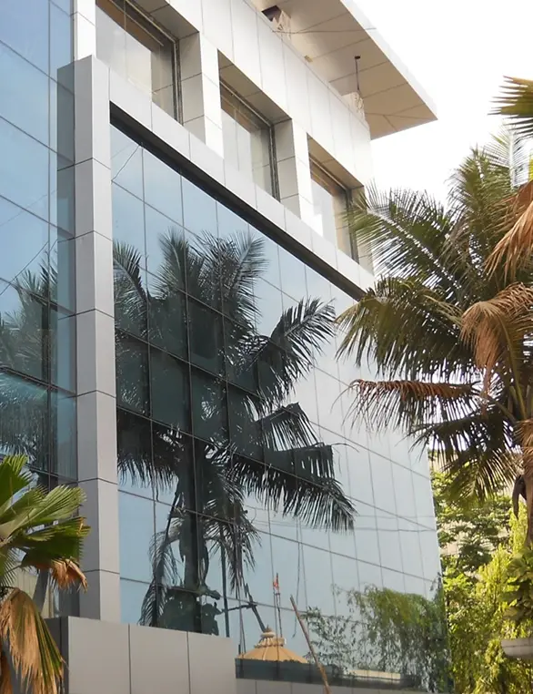 Viraj profile curtain wall glazing, curtain wall glazing system, structural glazing curtain wall systems, modern commercial building facade design, glazing curtain wall manufacturers in India