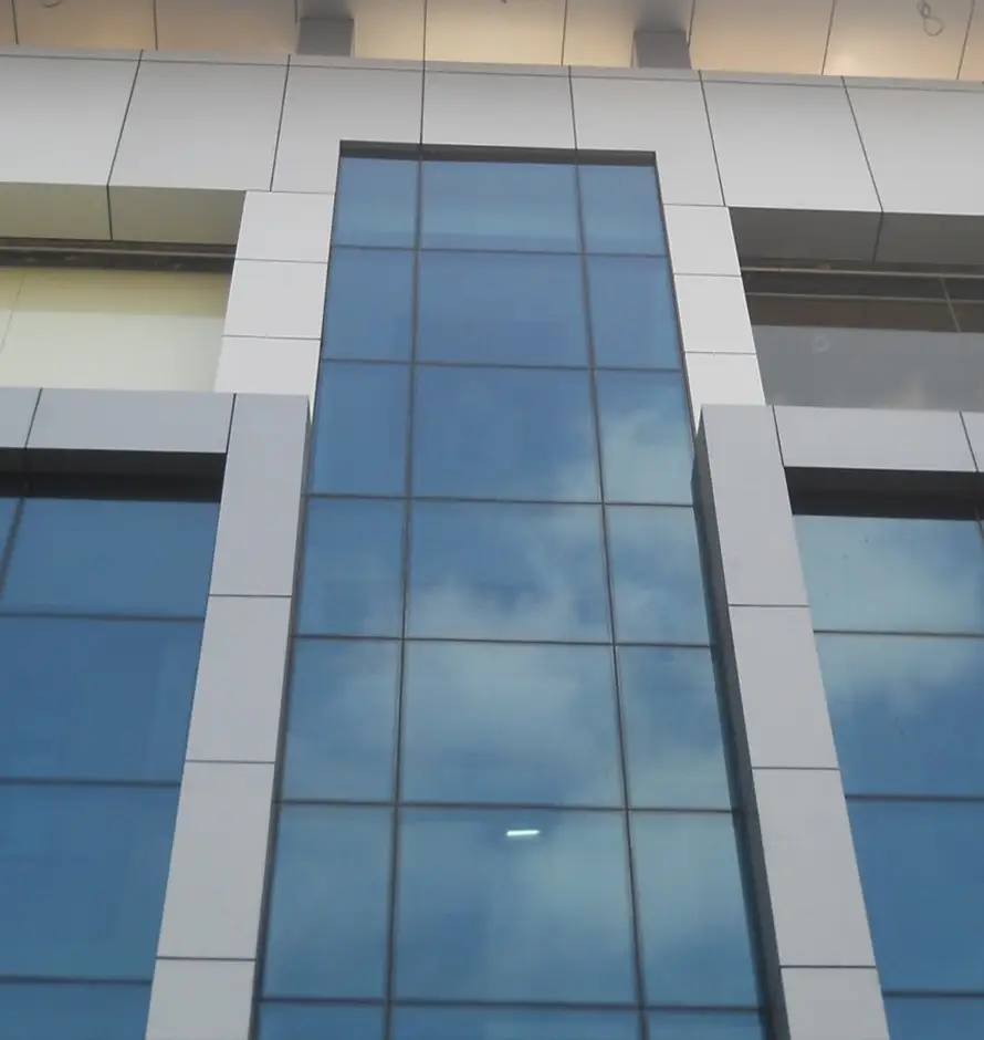 Viraj profile curtain wall glazing, curtain wall glazing system, structural glazing curtain wall systems, modern commercial building facade design, glazing curtain wall manufacturers in India